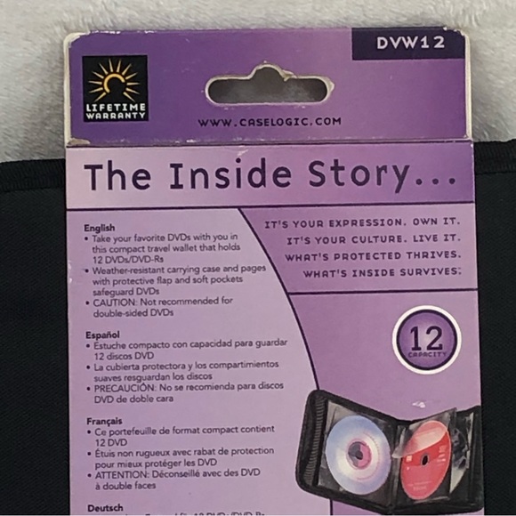 Case Logic CD DVD Holder Travel Storage Wallet Black 12 Discs DVW12 Video Games. - Picture 8 of 11